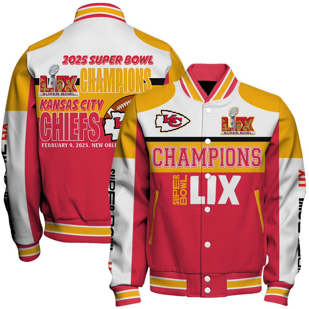 Kansas City Chiefs Super Bowl LIX 2025 Winning Spirit Varsity Jacket - All-Over-Printed Jacket