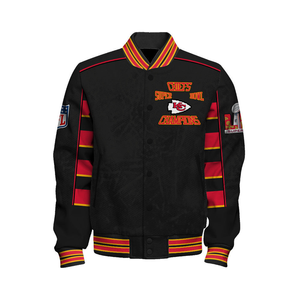 Kansas City Chiefs Super Bowl LIX Champion's Style Varsity Jacket - All-Over-Printed Jacket