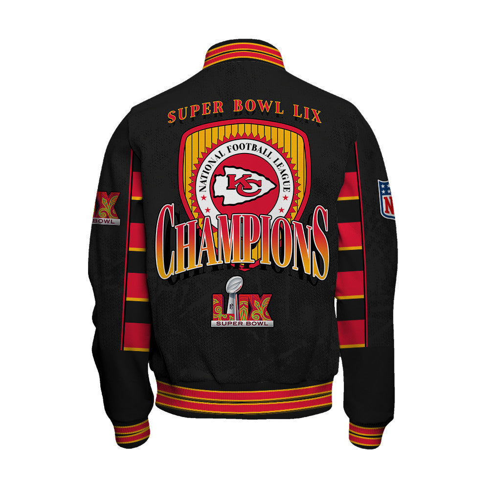 Kansas City Chiefs Super Bowl LIX Champion's Style Varsity Jacket - All-Over-Printed Jacket