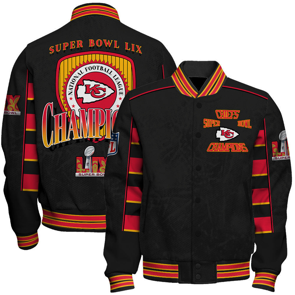 Kansas City Chiefs Super Bowl LIX Champion's Style Varsity Jacket - All-Over-Printed Jacket