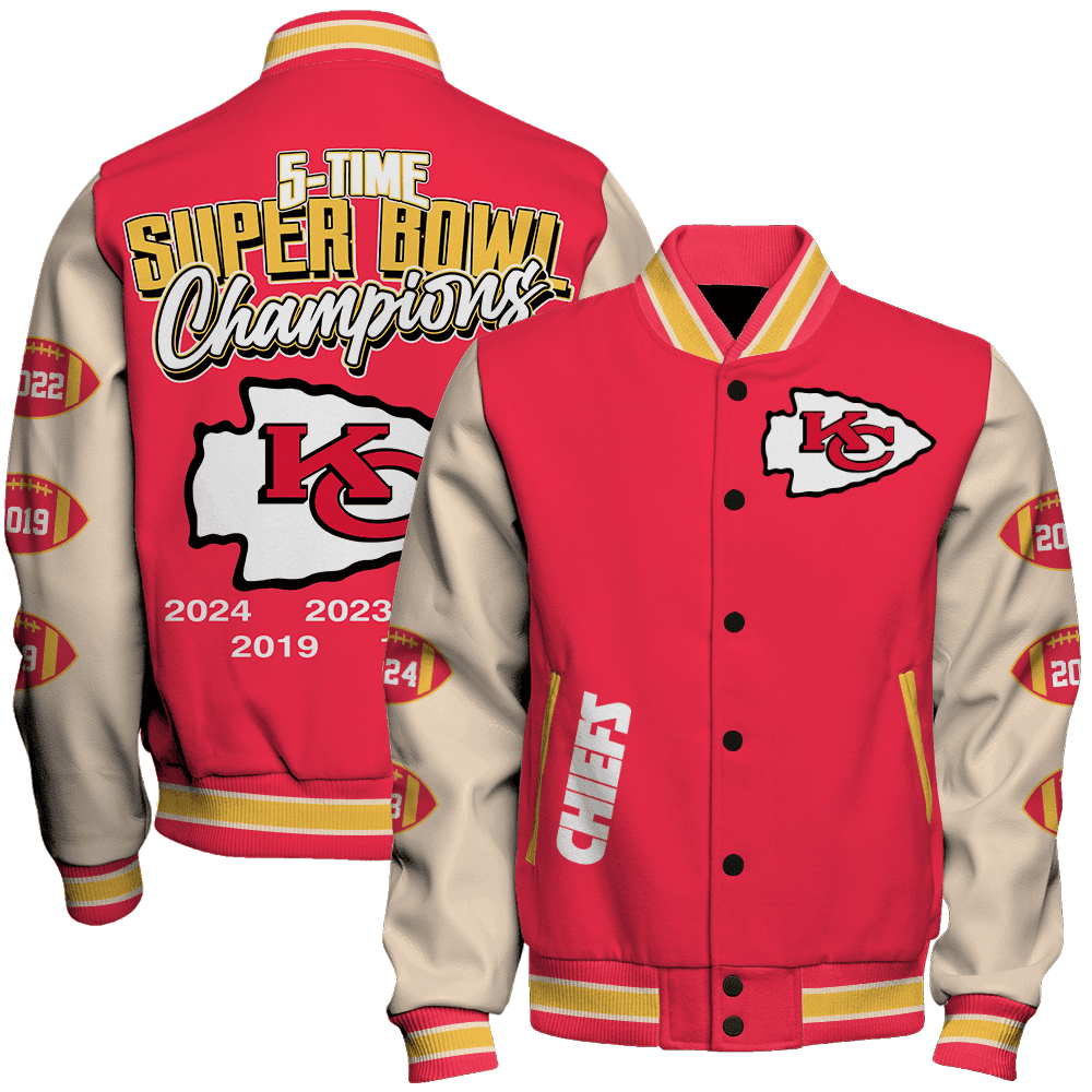 Kansas City Chiefs Super Bowl LIX Champions Where Champions Are Made Varsity Jacket - All-Over-Printed Jacket