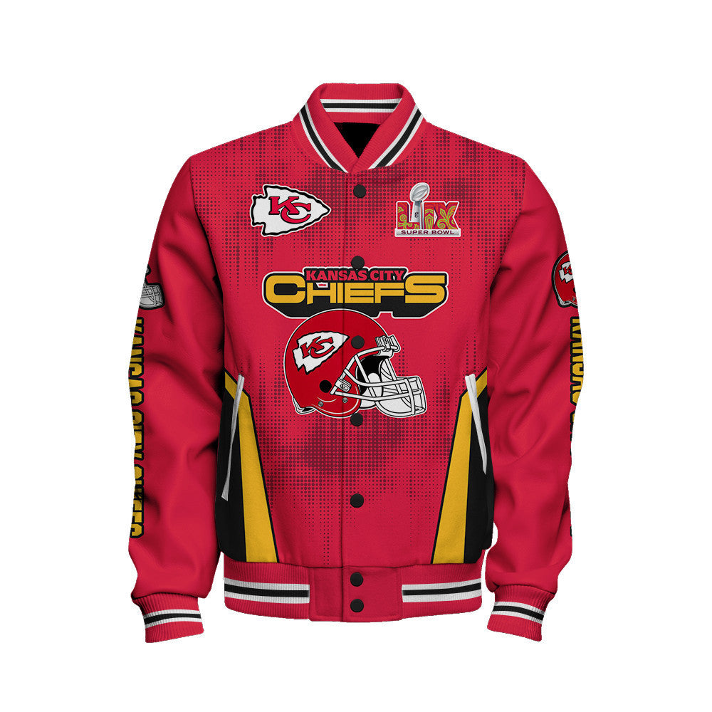 Kansas City Chiefs Super Bowl LIX Champions Feared Opponents Varsity Jacket - All-Over-Printed Jacket