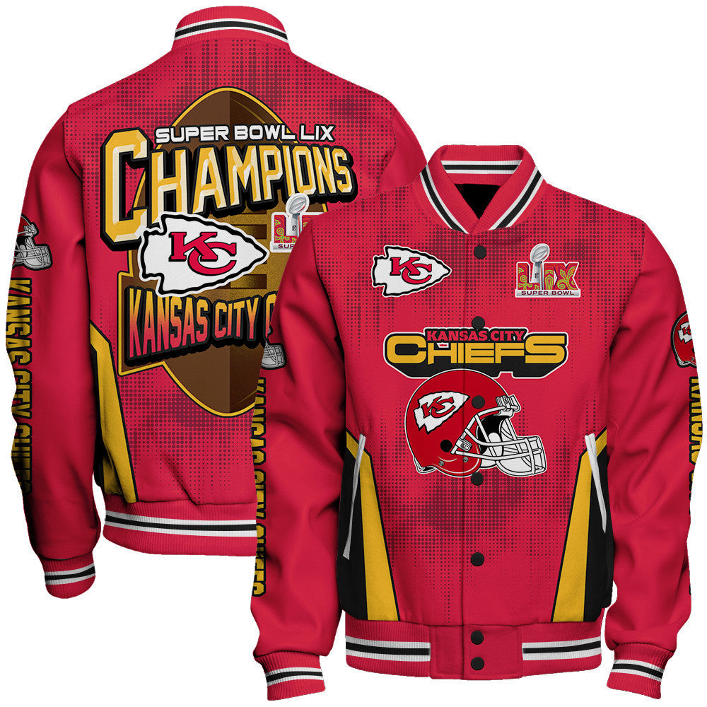 Kansas City Chiefs Super Bowl LIX Champions Feared Opponents Varsity Jacket - All-Over-Printed Jacket