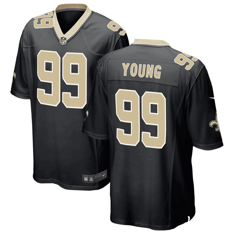 Chase Young 99 New Orleans Saints Game Jersey - Black, Men Jersey