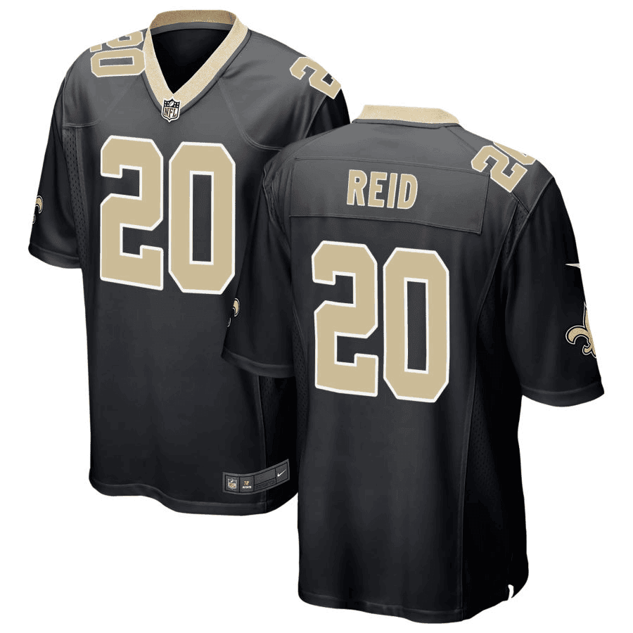 Justin Reid 20 New Orleans Saints Game Jersey - Black, Men Jersey