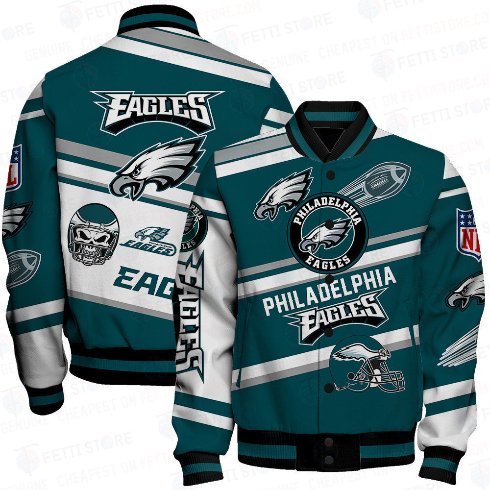Philadelphia Eagles American Football League Pattern Varsity Jacket - All-Over-Printed Jacket