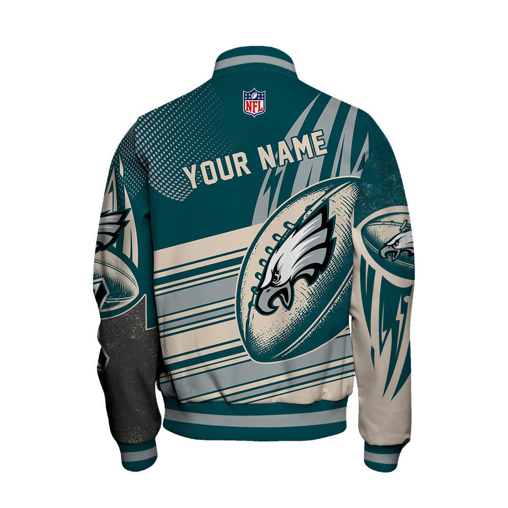 Philadelphia Eagles - National Football League Customized AOP Varsity Jacket V10 - All-Over-Printed Jacket