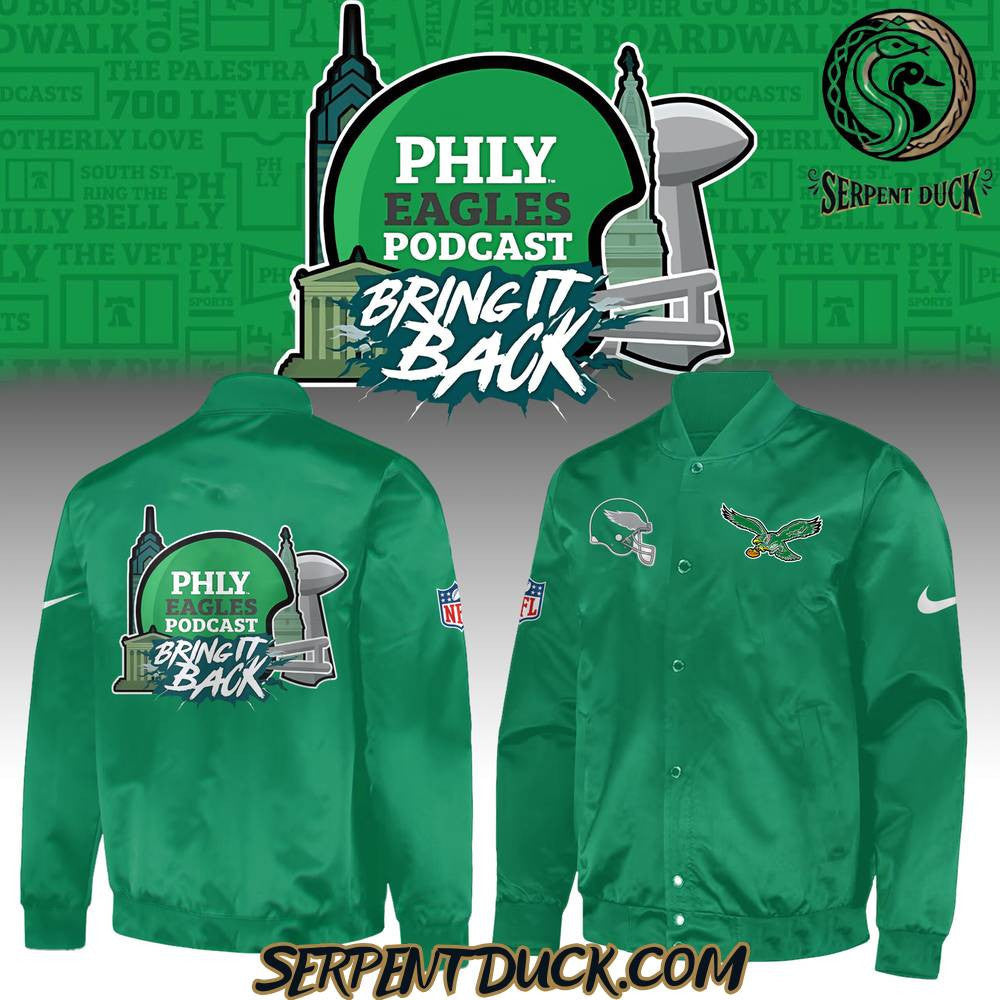 Philadelphia Eagles Bring It Black Limited Baseball Jacket Varsity Jacket - Kelly Green - All-Over-Printed Jacket