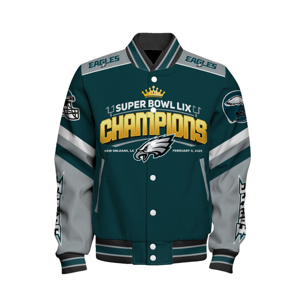 Philadelphia Eagles Super Bowl LIX Champions The Perfect Flight Varsity Jacket - All-Over-Printed Jacket