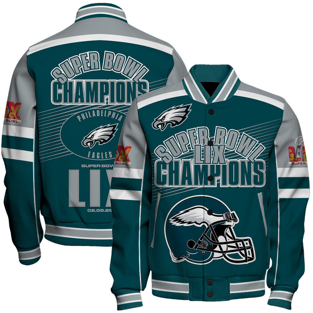 Philadelphia Eagles Super Bowl LIX Achieve Dream Varsity Jacket - All-Over-Printed Jacket