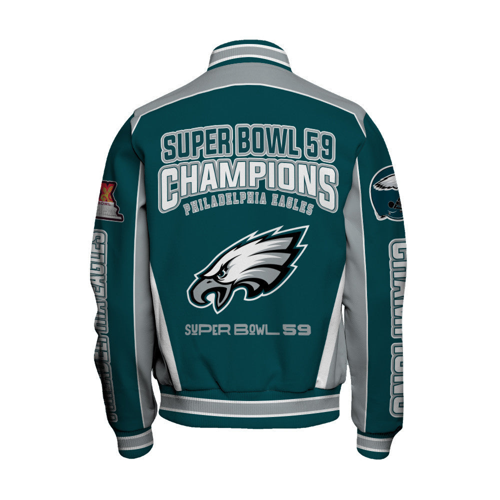 Philadelphia Eagles Super Bowl LIX Top Of The Game Varsity Jacket - All-Over-Printed Jacket