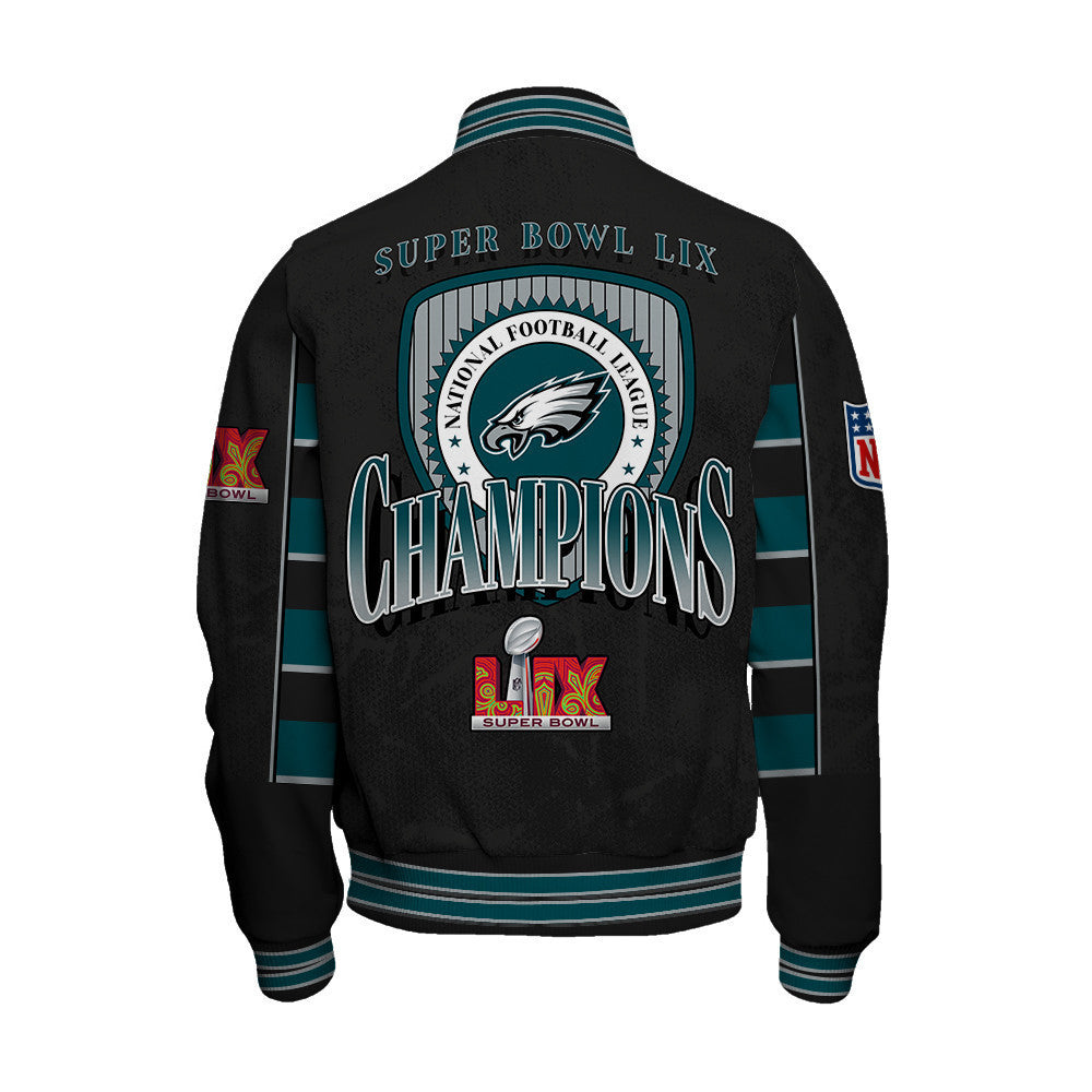 Philadelphia Eagles Super Bowl LIX Champion's Style Varsity Jacket - All-Over-Printed Jacket