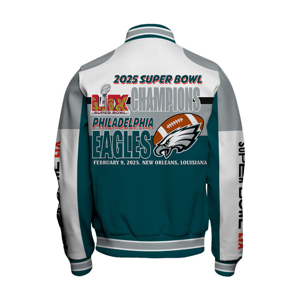 Philadelphia Eagles Super Bowl LIX 2025 Winning Spirit Varsity Jacket - All-Over-Printed Jacket