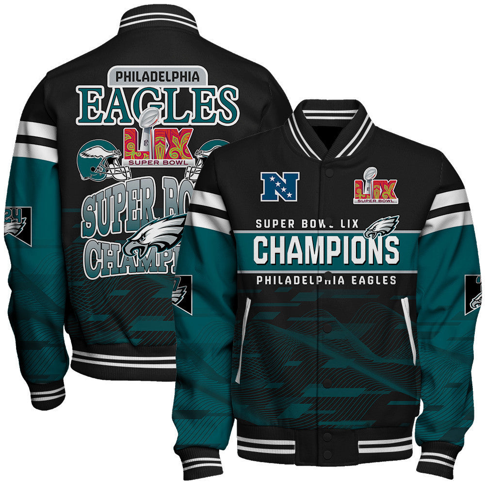 Philadelphia Eagles Super Bowl LIX Champions 2024 Varsity Jacket - All-Over-Printed Jacket