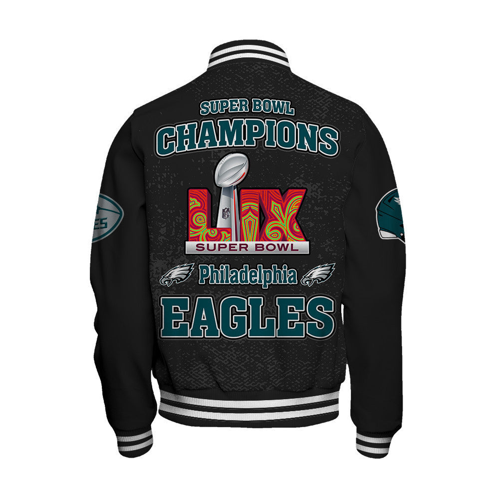 Philadelphia Eagles Super Bowl LIX Champions 2024 Winning Spirit Varsity Jacket - All-Over-Printed Jacket