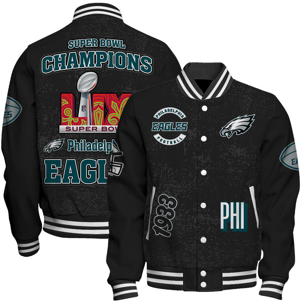 Philadelphia Eagles Super Bowl LIX Champions 2024 Winning Spirit Varsity Jacket - All-Over-Printed Jacket