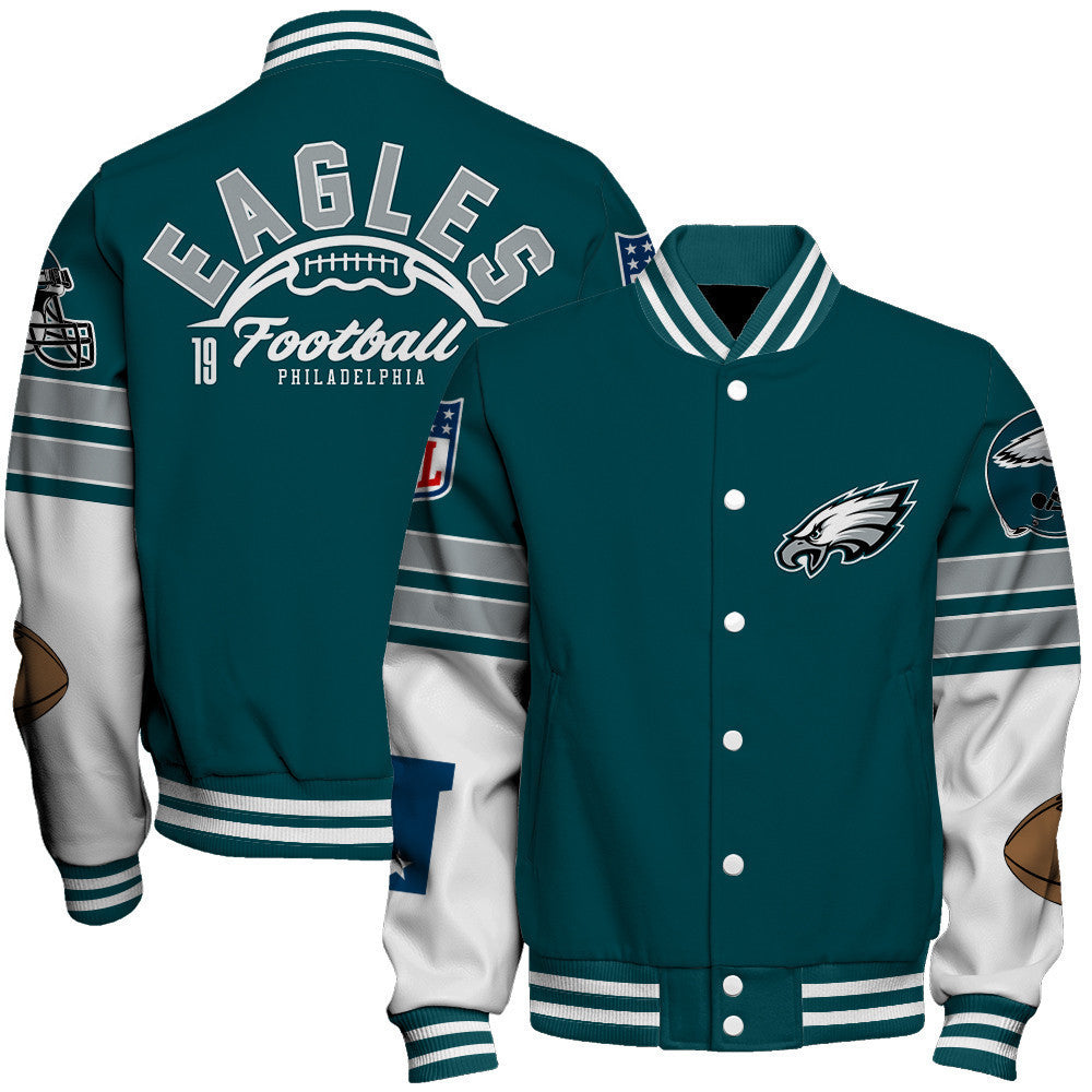 Philadelphia Eagles National Football League 2024 Feel The Power Unisex Varsity Jacket - All-Over-Printed Jacket