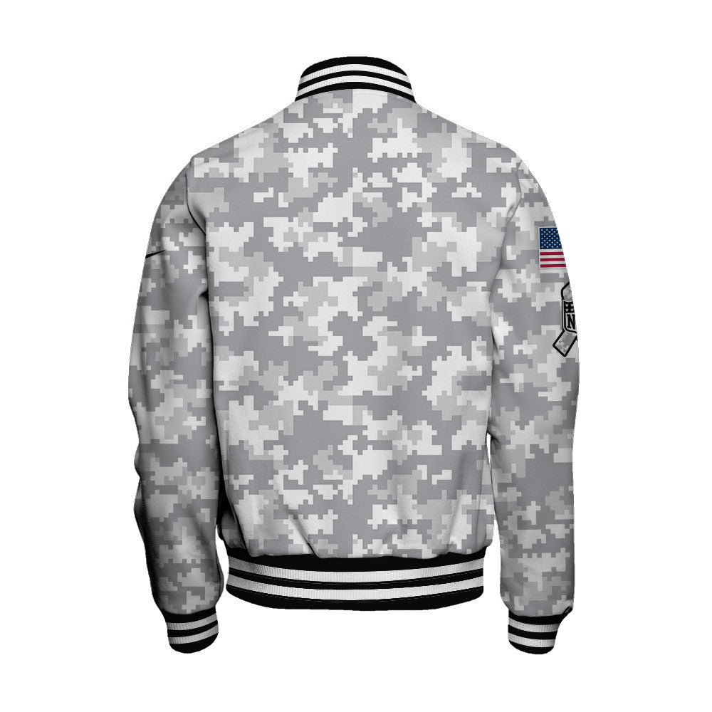 Philadelphia Eagles National Football League 2024 Arctic Camo Unisex Varsity Jacket - All-Over-Printed Jacket