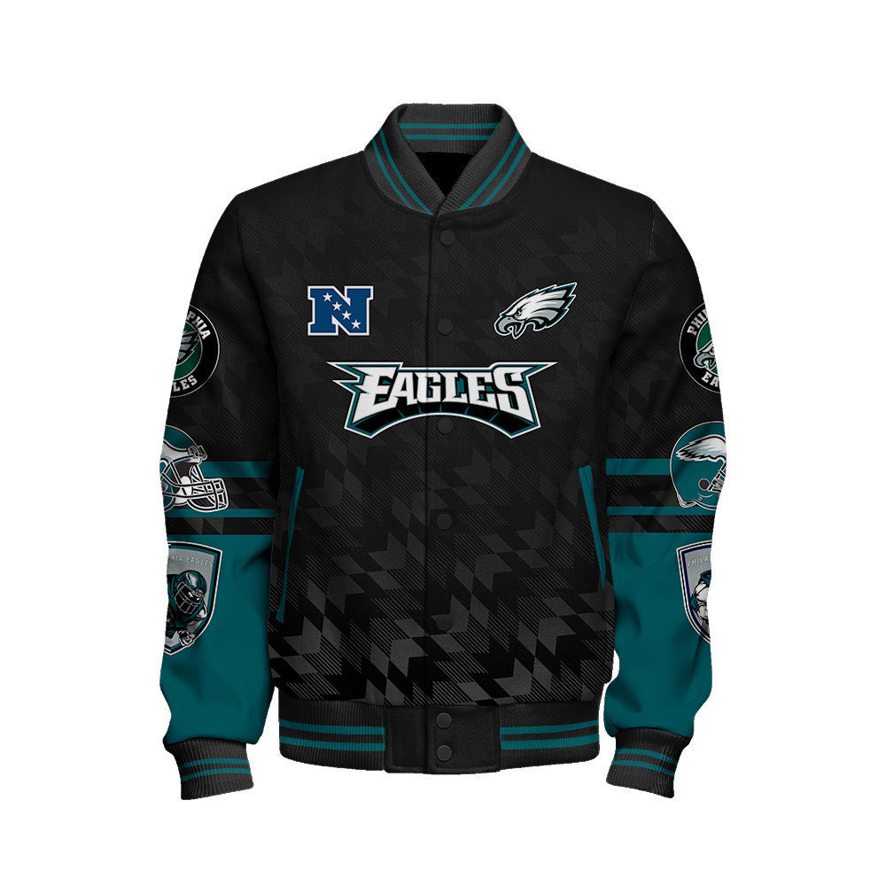Philadelphia Eagles NFL 2024 National Football Conference Unisex Varsity Jacket V12 - All-Over-Printed Jacket