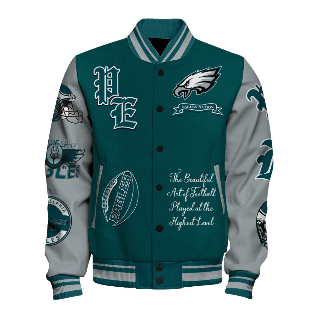 Philadelphia Eagles NFL 2024 National Football Conference Unisex Varsity Jacket V3 - All-Over-Printed Jacket