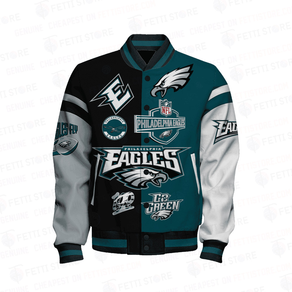 Philadelphia Eagles Pattern NFL AOP Varsity Jacket STM V1 - All-Over-Printed Jacket