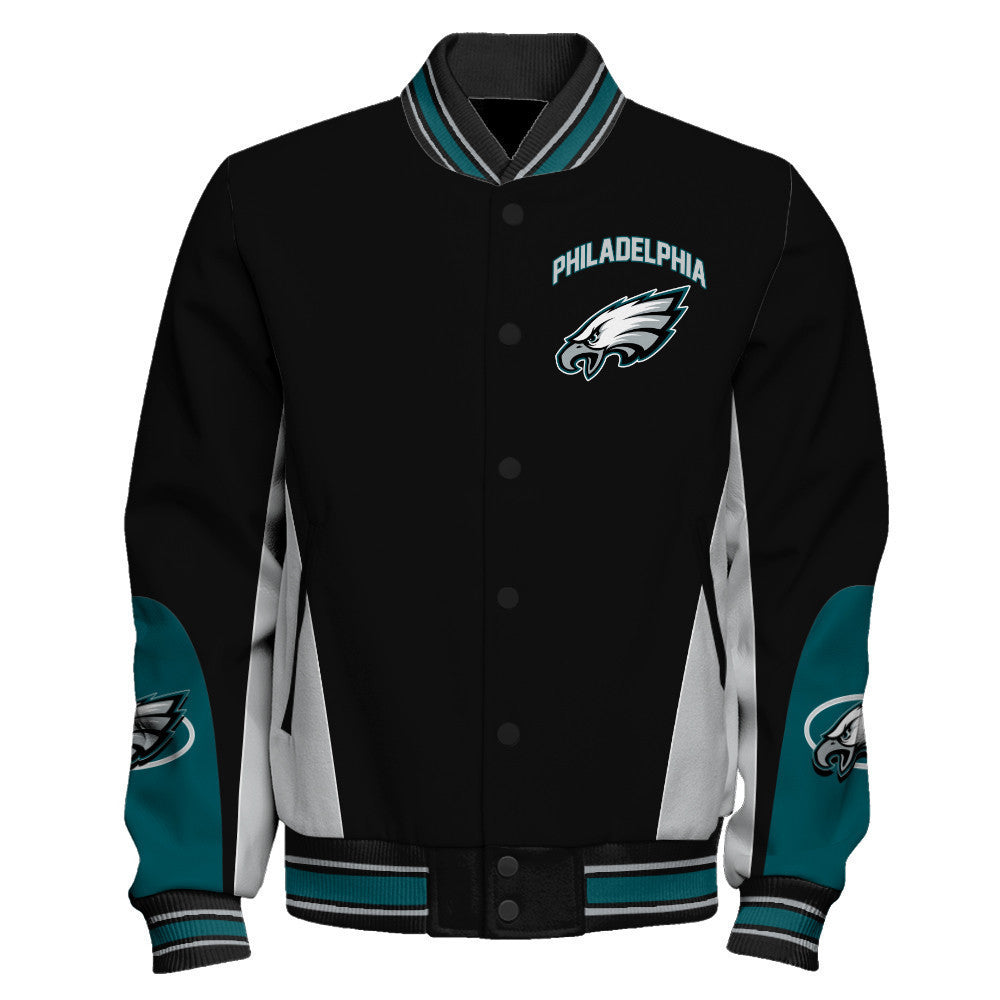 Philadelphia Eagles Football Team 2024 - 25 In Sync With The Home Team Unisex Varsity Jacket - All-Over-Printed Jacket