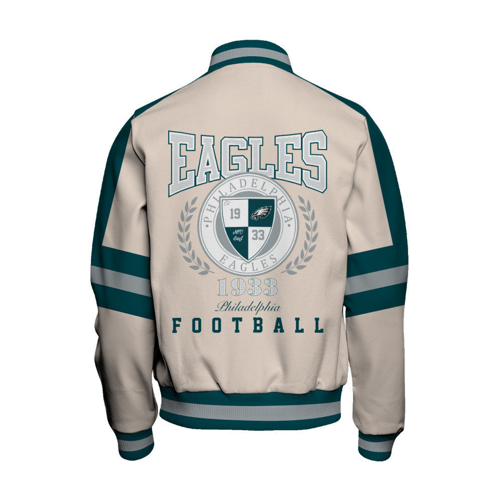 Philadelphia Eagles Football Team 2024 -25 Feel The Power Unisex Varsity Jacket - All-Over-Printed Jacket