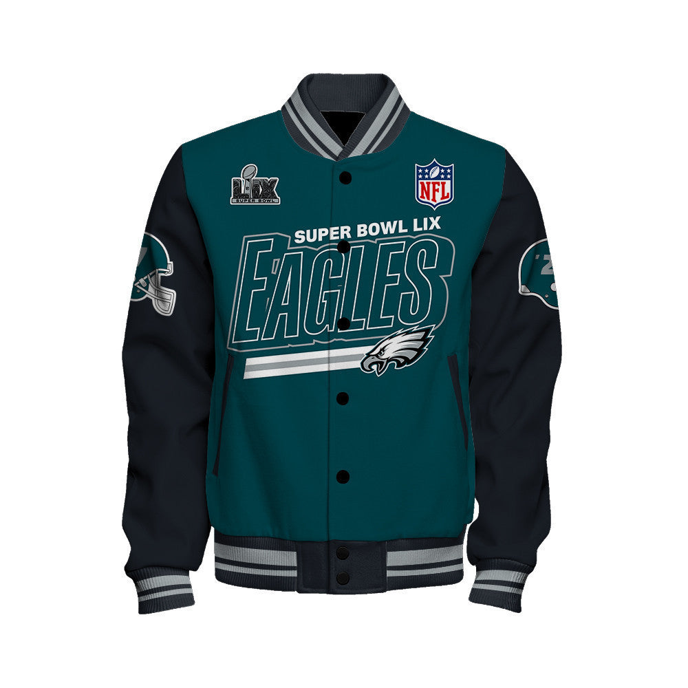 Philadelphia Eagles Super Bowl LIX The Worthy Champions Varsity Jacket - All-Over-Printed Jacket