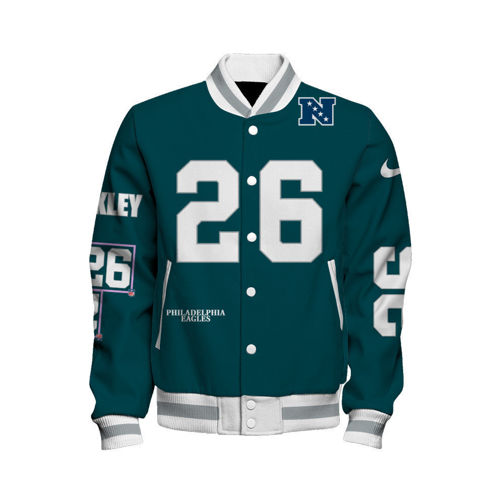 Saquon Barkley #26 Philadelphia Eagles National Football League 2024 Unique Design Unisex Varsity Jacket - All-Over-Printed Jacket