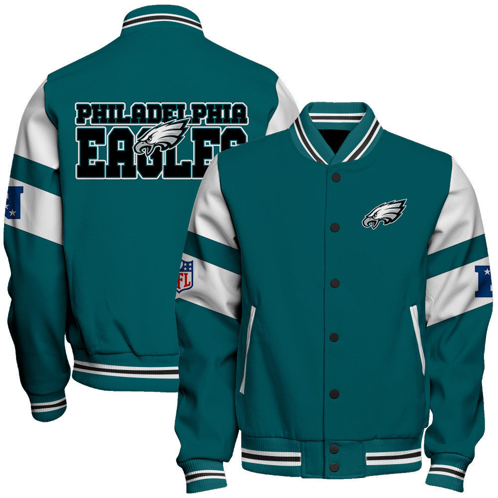 Philadelphia Eagles NFL 2024 National Football Conference Unisex Varsity Jacket V11 - All-Over-Printed Jacket