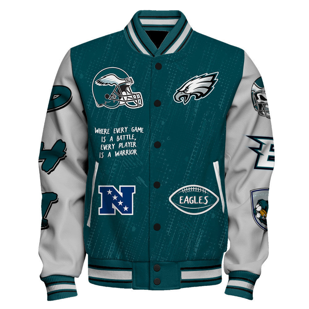 Philadelphia Eagles National Football League Conquer Every Field Unisex Varsity Jacket - All-Over-Printed Jacket