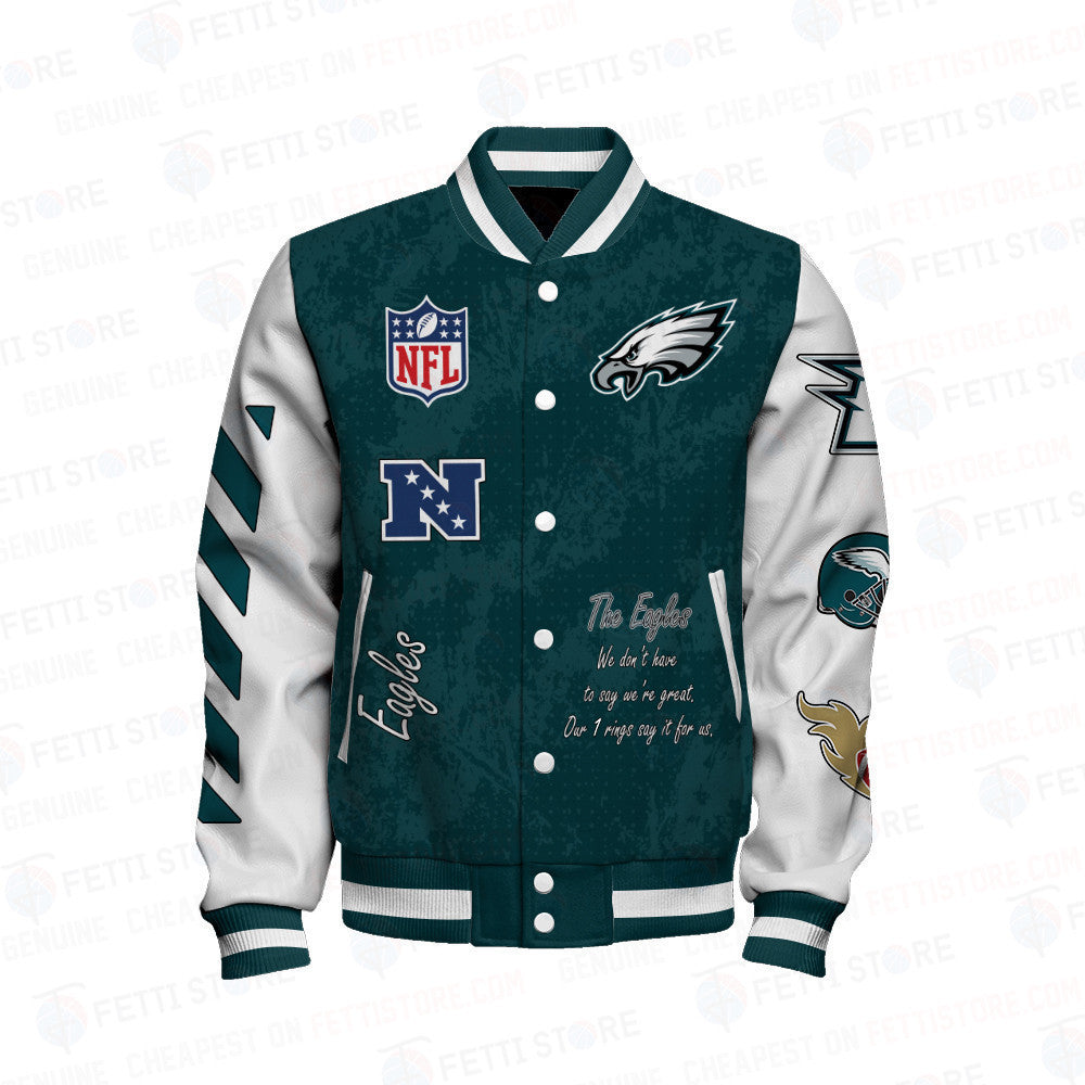 Philadelphia Eagles X Champions Print Varsity Jacket SFAT V9 - All-Over-Printed Jacket