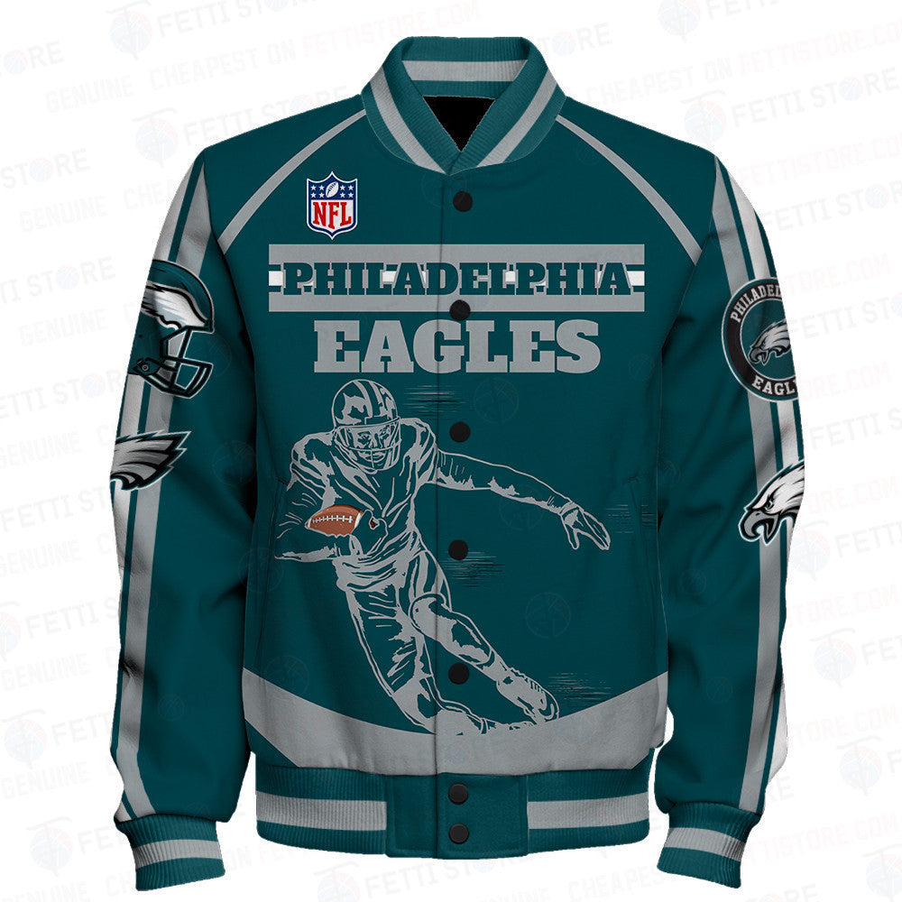 Philadelphia Eagles National Football League Print Varsity Jacket STM V3 - All-Over-Printed Jacket