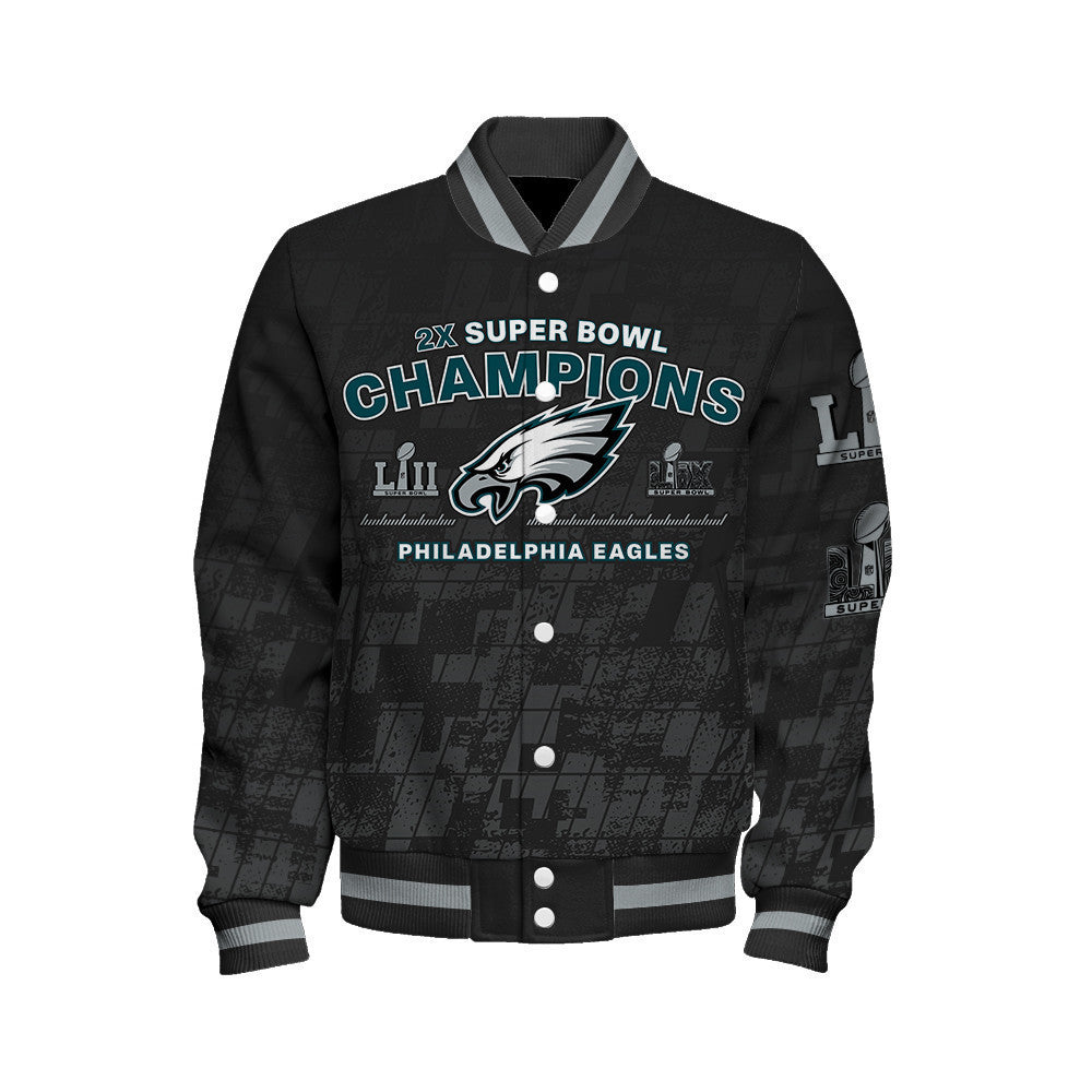 Philadelphia Eagles Super Bowl LIX Champions Bird Gang Glory Varsity Jacket - All-Over-Printed Jacket