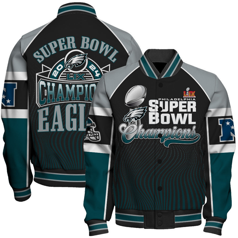 Philadelphia Eagles Super Bowl LIX Champions Eternal Glory Varsity Jacket - All-Over-Printed Jacket