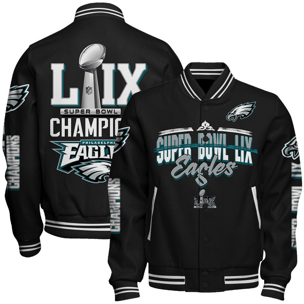 Philadelphia Eagles Super Bowl LIX Champions A Glorious Victory Varsity Jacket - All-Over-Printed Jacket