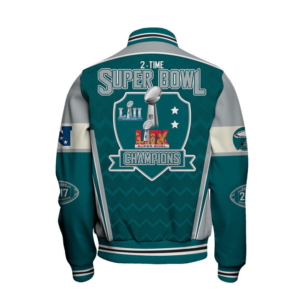 Philadelphia Eagles Super Bowl LIX Champions Wear Your Pride Varsity Jacket - All-Over-Printed Jacket