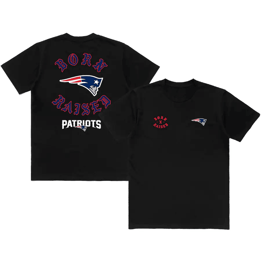 New England Patriots Born x Raised Statement Graphic T-shirt - Black