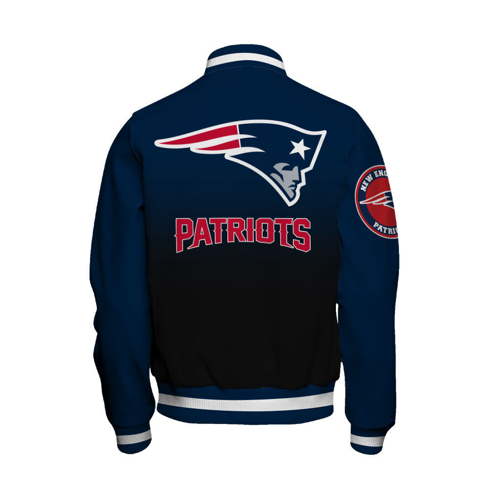 New England Patriots Stylish Gradient Color Scheme Varsity Jacket