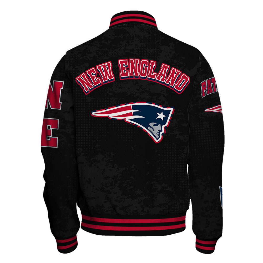 New England Patriots NFL Blended Logo New Era Street Style Black Varsity Jacket