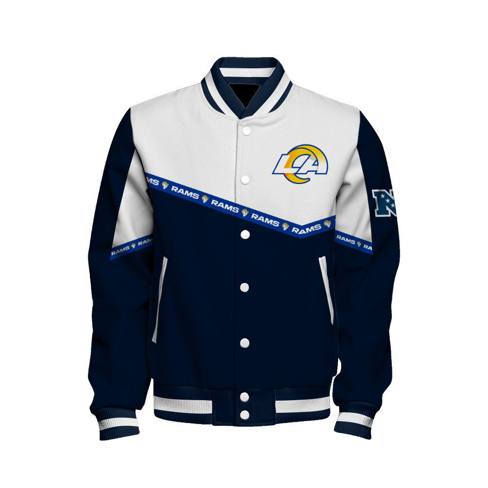 Los Angeles Rams College-Inspired Style Featuring Exclusive Artwork Varsity Jacket