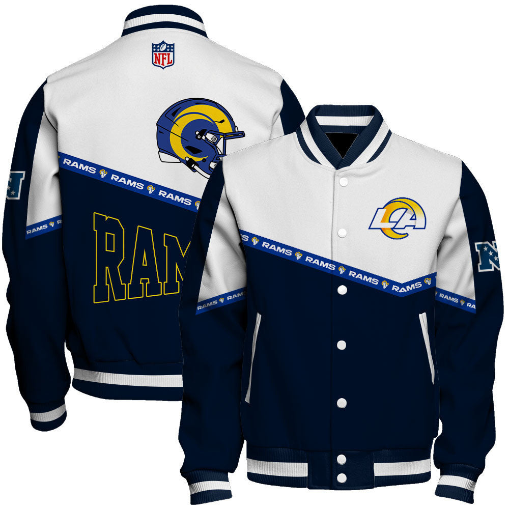 Los Angeles Rams College-Inspired Style Featuring Exclusive Artwork Varsity Jacket