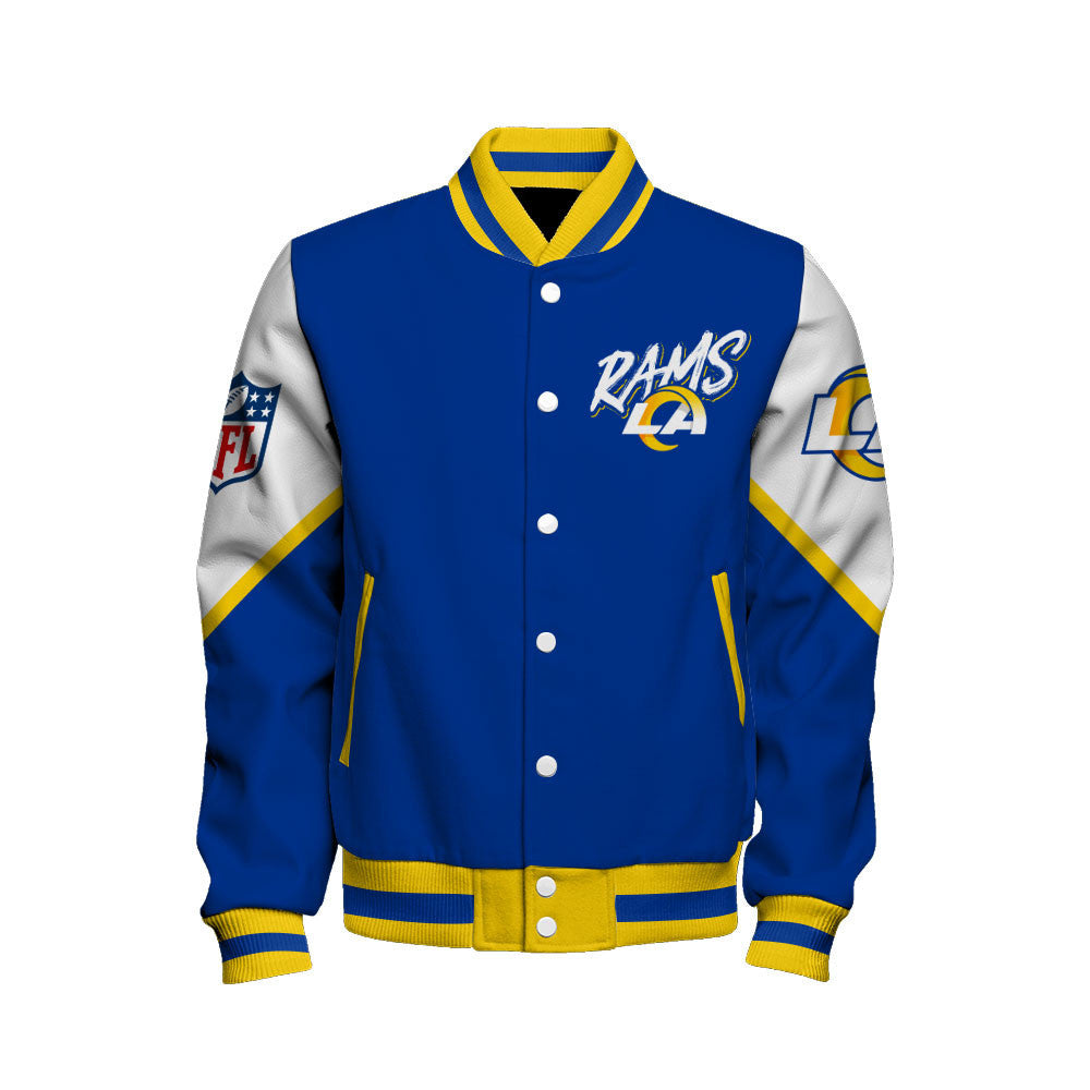 NFL Los Angeles Rams 2X Super Bowl Champions Gold Ring Varsity Jacket