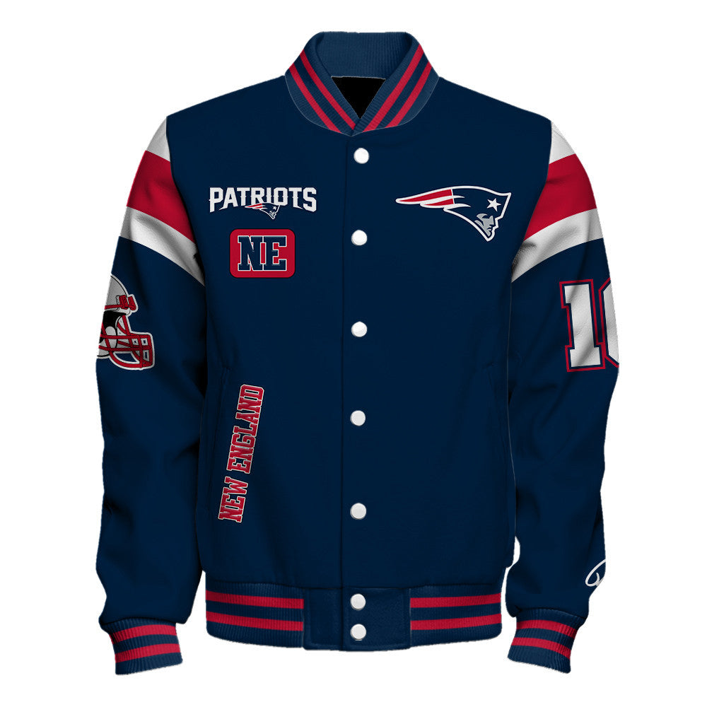 Drake Maye New England Patriots NFL Retro Style Autographed Varsity Jacket