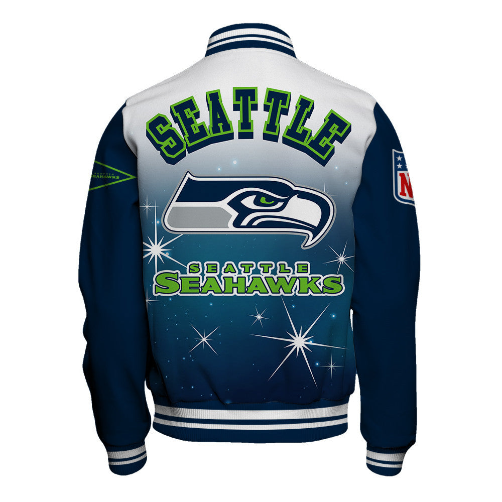 Seattle Seahawks Style Inspired By The Night Sky Varsity Jacket