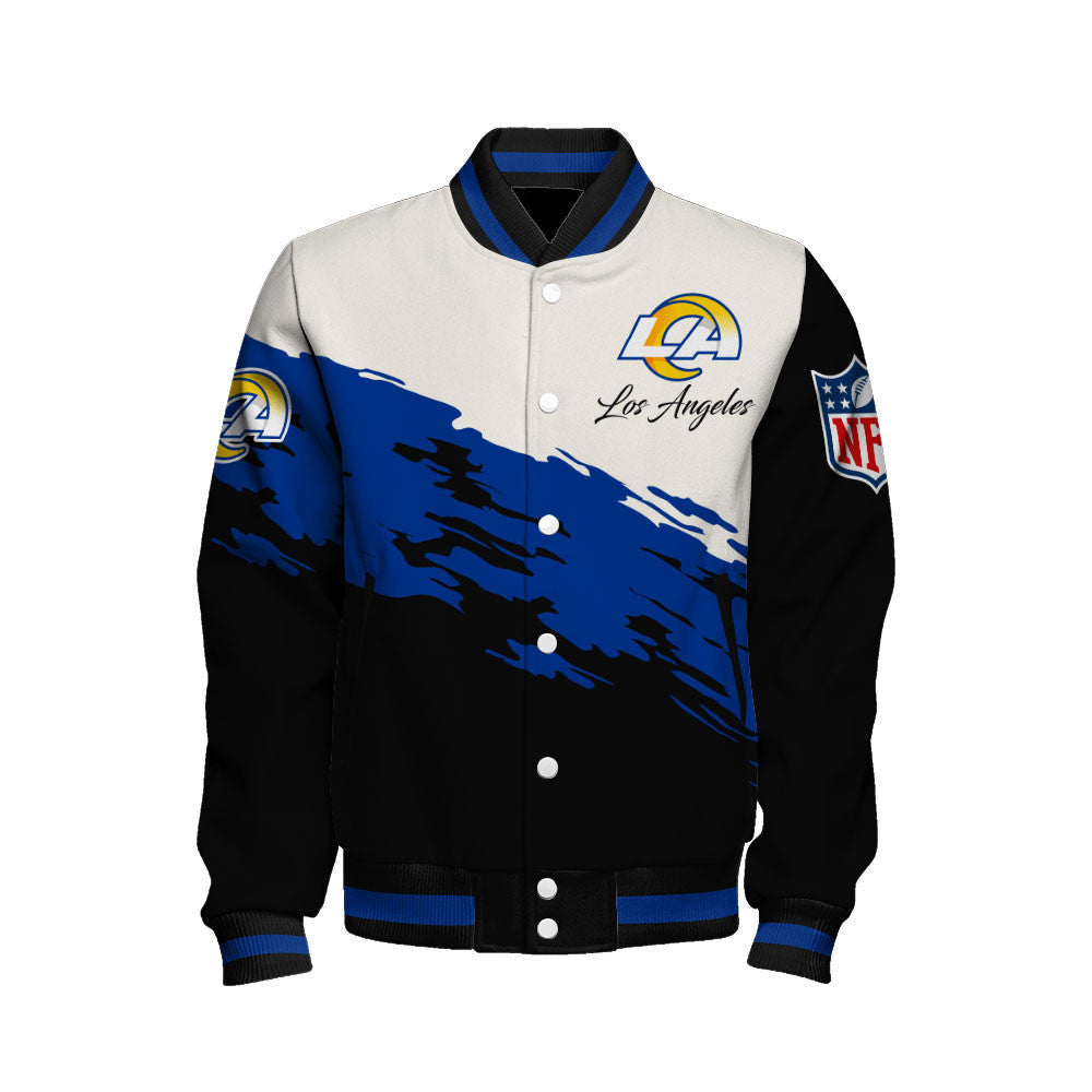 Los Angeles Rams Dynamic Color-Blocking Design and Signature Lettering Varsity Jacket