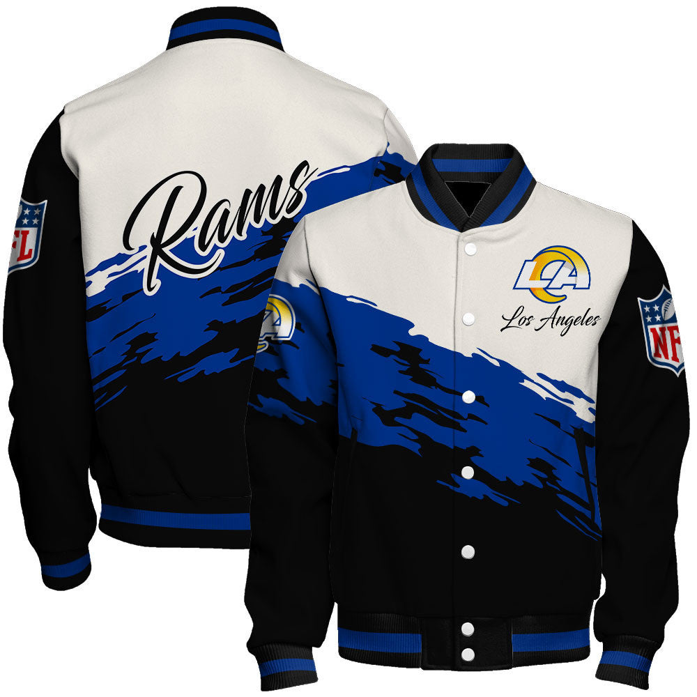 Los Angeles Rams Dynamic Color-Blocking Design and Signature Lettering Varsity Jacket