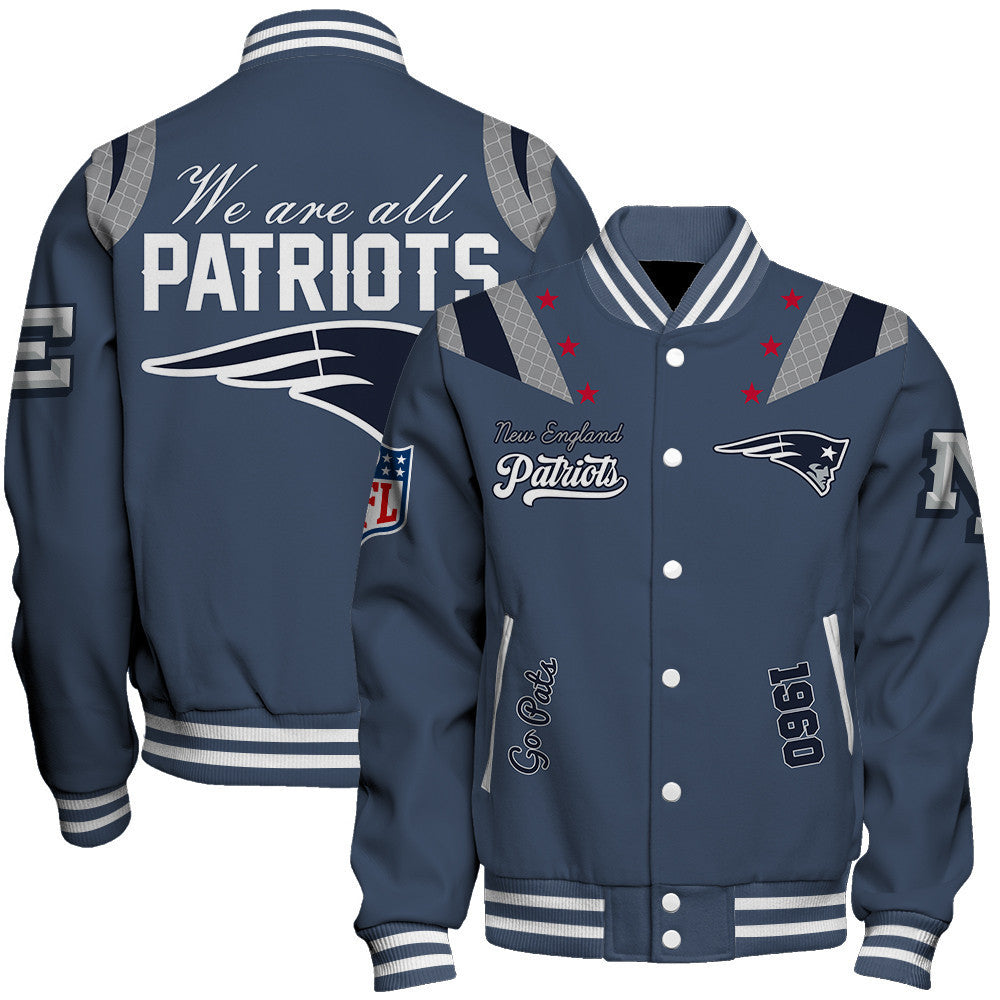 NFL New England Patriots Rivalries Collection Storm Blue Varsity Jacket