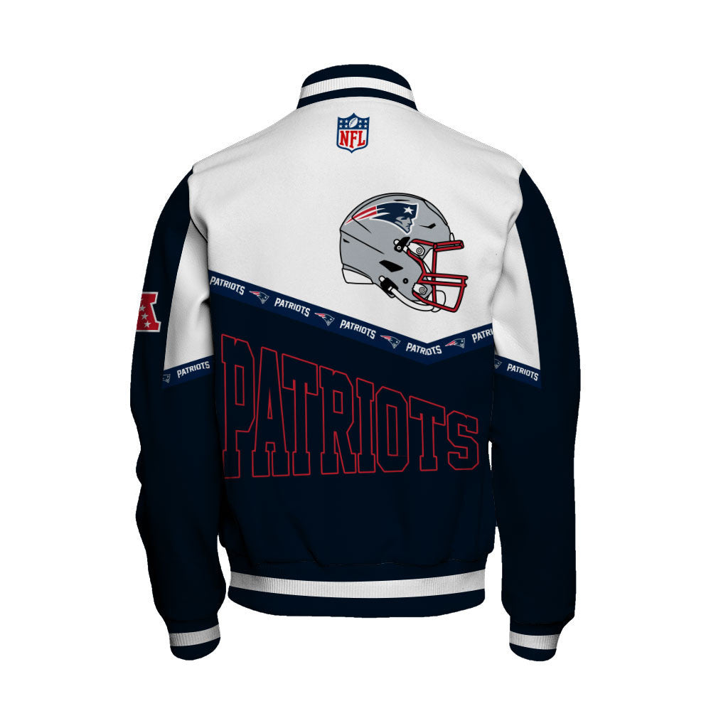 New England Patriots College-Inspired Style Featuring Exclusive Artwork Varsity Jacket