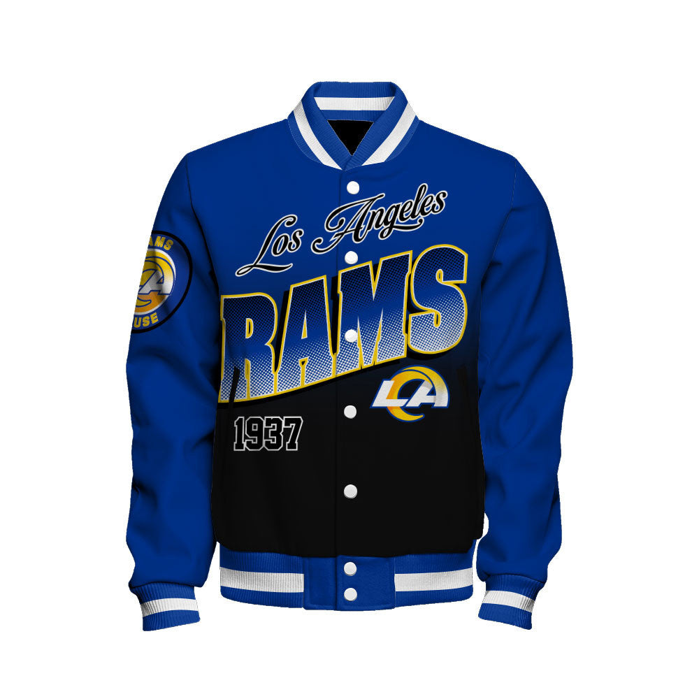 Los Angeles Rams Stylish Gradient Color Scheme Varsity Jacket